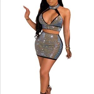 Sexy mesh “see through” midi dress